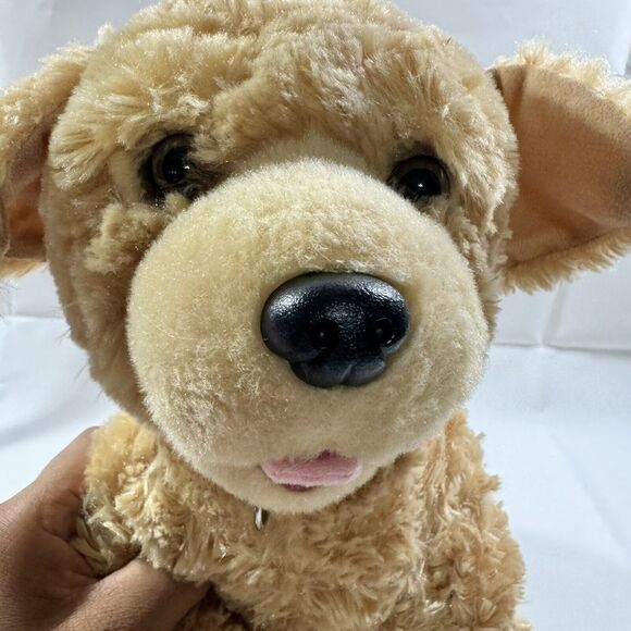 Build A Bear Red Collar Brown Golden Retriever Puppy 13” Plush With Pink Outfit - Picture 5 of 10